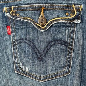 Levi's 515 PLUS SIZE Bootcut Studded Flap Pockets Jeans Medium Wash 14